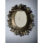 VTG Yellow Flowers Floral Hand Painted Porcelain Brooch Pendant Pin Gold M.Smith Photo 1