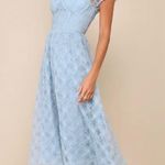 Lulus | NWT XL EXCEEDINGLY ELEGANT BLUE FLORAL APPLIQUÉ BUSTIER MIDI DRESS Photo 2