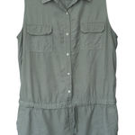 Vineyard Vines Sleeveless Sankaty Romper Cover-Up Women's Size 16 Green Pockets Photo 0