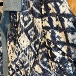 BLANK NYC Anthropologie Blue Reversible Denim Trimmed Patchwork Jacket Boxy S Photo 3