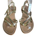 Minerva Sandali Gold Strappy Flat Leather Sandal Size 39/ US 8.5 Photo 3