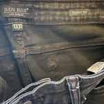 Judy Blue Jeans Womens Size 13/31 Skinny Fit Distressed Raw Hem Black Cheetah Photo 5