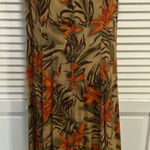 Dress Barn Tank Dress Floral Tiger Print Button Down Front Slits Maxi Size 10 Photo 0