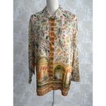 Sigrid Olsen  Collection 100% Silk Tropical Button Down Lightweight Blouse Sz 1X Photo 4