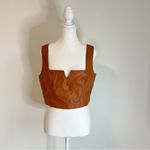 Anthropologie  Maeve Faux Leather Cropped Notch Tank NEW Size 12 Photo 4