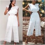 Blue Blush  WHITE EYELET JUMPSUIT CROP LENGTH 100% COTTON PREOWNED‎ Photo 2