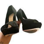 Miu Miu Elegant Black Peep-Toe Suede Stiletto Platform Heels 38.5 Photo 4