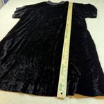 Lou & grey  Black Velvet Dress Crew Neck Short Sleeve A-Line Size M‎ Photo 4