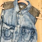 True Religion acid wash denim tunic dress sz Medium. Photo 5