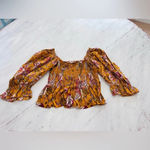 Anthropologie Conditions Apply Smocked Sweetheart Blouse Size Medium NWOT Photo 2
