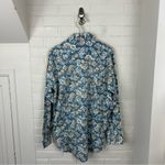 Vintage Sears Authentic Western Wear Pearl Snap Floral Button Down Shirt Size L Blue Size L Photo 9