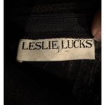 Vintage Leslie Lucks plaid drop waist dress puffy sleeves green black medium Photo 11