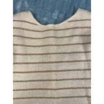 Sézane SEZANE Cream Gold Stripe Mohair Alpaca Blend Cardigan Sweater XS Photo 5