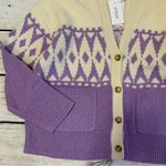 Derek Lam  10 Crosby Bette Fair Isle Alpaca & Merino Wool Lavender Cardigan Large Photo 6
