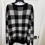 a.n.a A New Approach Oversized . V-Neck Black White Plaid Sweater XL Photo 8