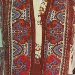 Anthropologie  tunic top by Tiny red & cream sz M Photo 2