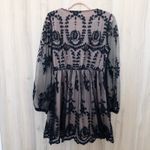 Boohoo  Womens Lace Dress Size 10 Black Long Sleeve Mini Whimsigoth Fairy Grunge Photo 3