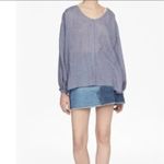 French Connection ‎ Women's M Betsey Draped Popover Top Blue Lagenlook Oversized Photo 8