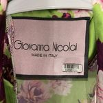 Giovanni Nicolai Floral Print Green & Purple Wrap Top(Size Medium Photo 5