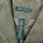 Ralph Lauren VTG  Jacket Women Olive Gold Metallic Thread Linen Herringbone 10 Photo 3