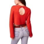 Band of Gypsies Band Of The Free Size Small Rust Orange Long Sleeve Flare Crop Top Boho Gypsy Photo 2