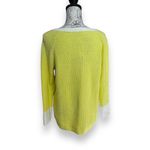 Talbots New Women Plus Rib Knit Long Sleeve V-Neck Sweater Yellow White 0X Photo 1