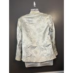 Reversible Satin Brocade Jacket Womens Small Black Ivory Mandarin Collar Frog Photo 9