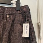 Old Navy NWT Size 10 Black Metallic Sparkle OG Straight Hight Rise Stretch Pants Photo 3