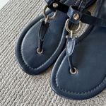 Nautica Navy Blue Silver Buckle Strappy Flat Sandals Size 8.5 Photo 8