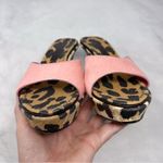 Casadei Pink Calf Hair Leopard Print Denim Jean Mule Platform Wedge Sandals 6.5 Photo 4