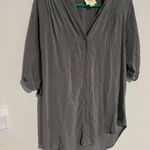 Maeve Anthropologie  Juni 100% Blouse In Gray Short Sleeve Size S Photo 8