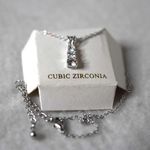 Source Unknown NWOT Bridal/Wedding Trilogy CZ Silver Tone Link Chain Glam Y2k Pendant Necklace Photo 1