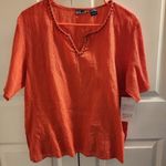 Vintage Phool Embellished Beaded accents 100% Cotton Tunic blouse gauze coral Red Size L Photo 1
