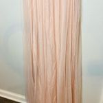 AMSALE Women's Blush Pink Sweetheart Neckline Wedding Chiffon Maxi Dress Size 2 Photo 2