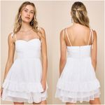 Lulus LULU’S Angelic Approach White Chiffon Ruffled Tie-Strap Mini Dress Photo 1