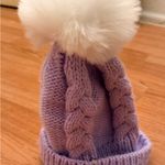 Lavender Knit Hat with Pom Photo 3