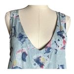 Bellambra 100% Linen Dress Womens XS Blue Floral Watercolor Sleeveless Italy Photo 1