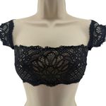 Victoria's Secret Victoria Secret Bralette Black Lace Off Shoulder Cap Sleeve Wire Free Bra Xsmall Photo 0