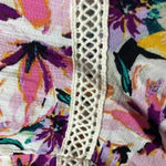 NWT I. N. WO SIZE 3X FLORAL BLOUSE WITH TASSEL TIES FAUX BUTTONS FLOWY Pink Photo 9