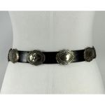 Vintage Womens Justin Leather Western Concho Belt Black Size 28 Boho Festival Photo 3