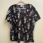 Scrubstar Nightmare Before Christmas Woman’s Scrub Top Pockets Size XL Photo 1