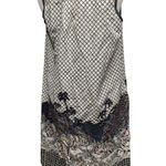 Vtg 1960s Smart Time Ivory Black Windowpane Tiger Print Zip Up House Dress S Photo 2