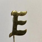 Letter / Initial E Lapel Stick Pin Gold Tone Photo 3