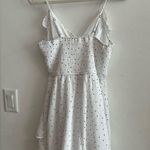 Japna  White Polka Dot Ruffle Romper Size M Sleeveless Tiered Hem Summer Casual Photo 4