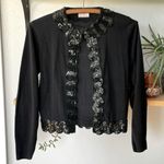 Vintage 60’s 70’s Black Sequin Bracelet Sleeve Cardigan Sweater Size Small Photo 5