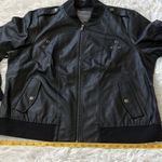 Kate & Mallory Long Sleeve black Faux Leather Bomber Jacket size 1X Photo 5