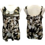 Chico's Chico’s Floral Camouflage Mesh Overlay Lined Tank Top Size 1P/Medium Petite Photo 1