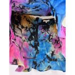 Free People Sun Becomes Her size Small 6 Mini Polly Tye Dye Skirt faux ruffle pink blue mult Photo 3