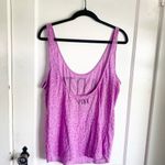 PINK - Victoria's Secret PINK Victoria’s Secret VS Party Sequin Graphic Lettering Purple Workout Tank L Photo 7