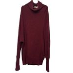 Free People Burgundy Oversize Knit Turtleneck Cowl Neck Sweater Dress Large Photo 5